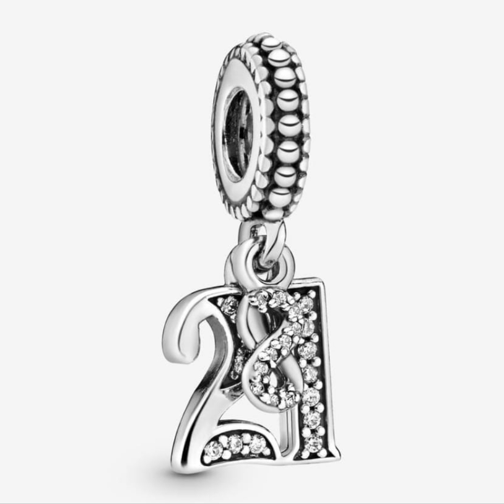 Pandora 21st Celebration Dangle Charm 797263czSterling silver NWT